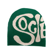 Personalized all-match SOG letter jacquard knitted hat
