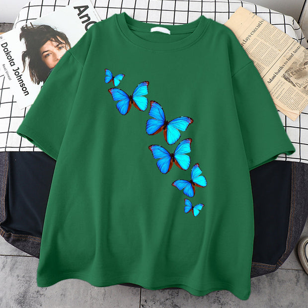 Butterfly print multicolor T-shirt