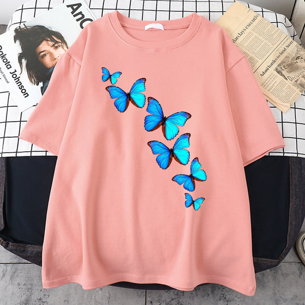 Butterfly print multicolor T-shirt