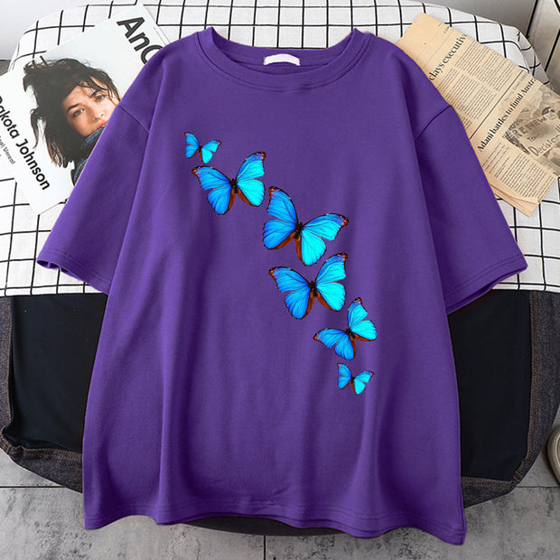 Butterfly print multicolor T-shirt