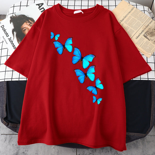 Butterfly print multicolor T-shirt