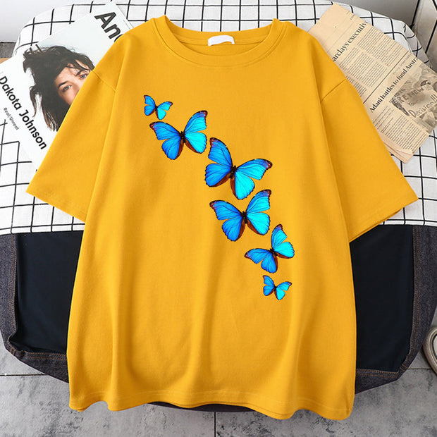 Butterfly print multicolor T-shirt
