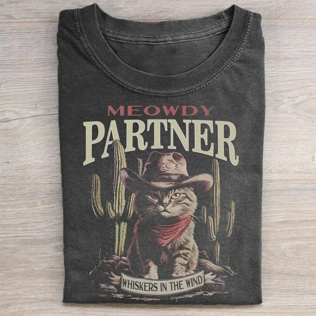 Meowdy Partner Cowboy Cat T-Shirt