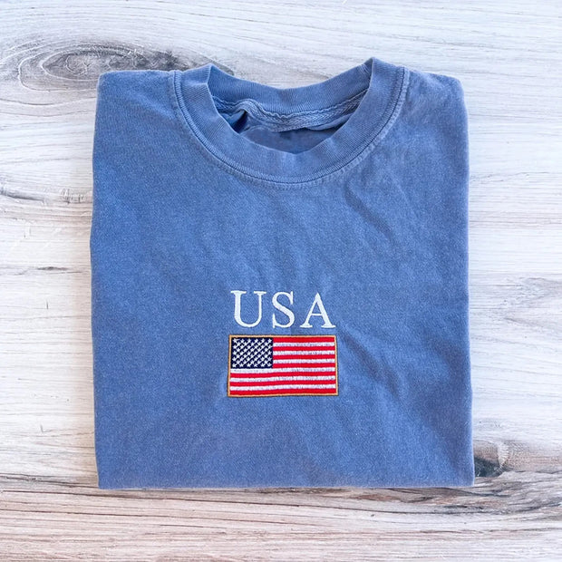 Embroidered America T-shirt