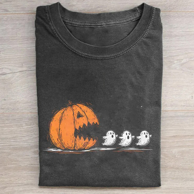 Halloween Pumpkin Chasing Ghos T-Shirt