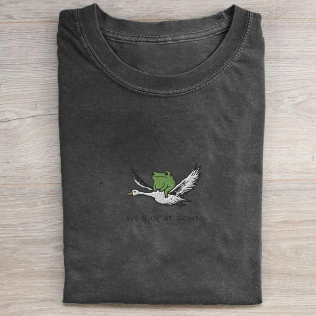 We Ride at Dawn Embroidered T-shirt