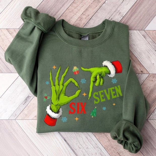 Funny 67 Six Seven Meme Christmas Sweatshirt