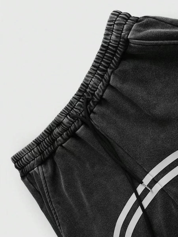 Zipper Design Long Street Wear Drawstring Baggy Sweatpants