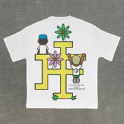 Personalized fashionable round neck printed short-sleeved T-shirt