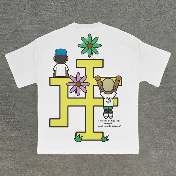 Personalized fashionable round neck printed short-sleeved T-shirt