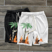 Vintage Feature Skull Flame Street Shorts