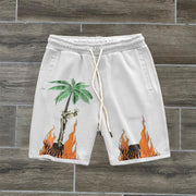 Vintage Feature Skull Flame Street Shorts