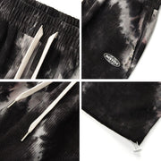 Retro tie-dye straight wide-leg street loose corduroy couple casual trousers