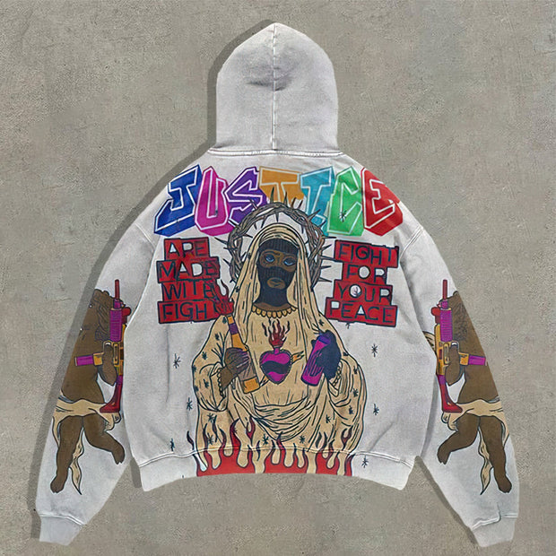 Streetwear Print Oversized Hoodie