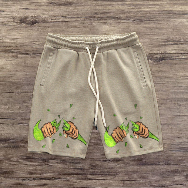 Casual personality trend printing sports shorts