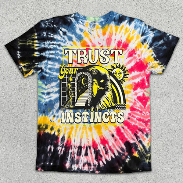 graphic print tie-dye short-sleeve T-shirt