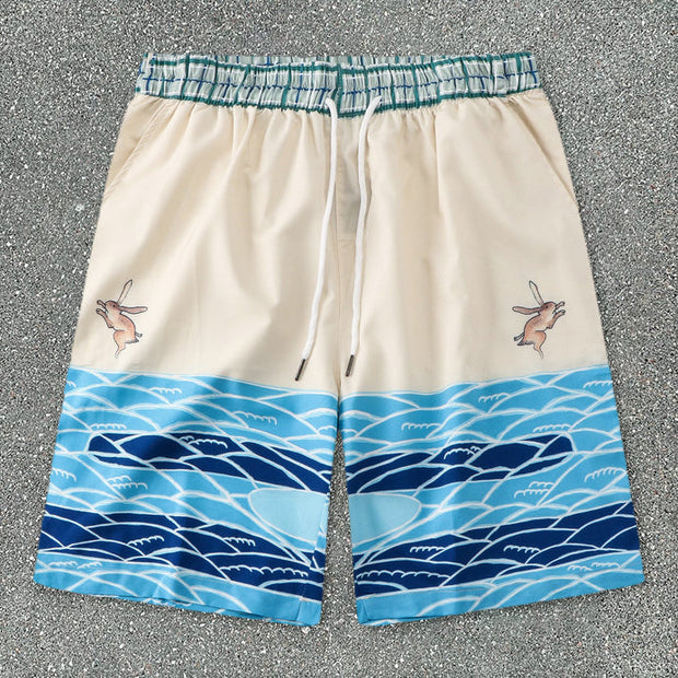 Casual Printing Cartoon Digital Loose Short Sleeve Shirt Shorts Set
