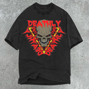 Skull Slogan Graphic Print Short Sleeve T-Shirt