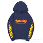 Fashion all-match trend hooded flame hooded sweater men oversize tide brand