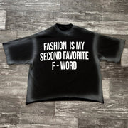 Letter Tie-dye Print Short Sleeve T-Shirt
