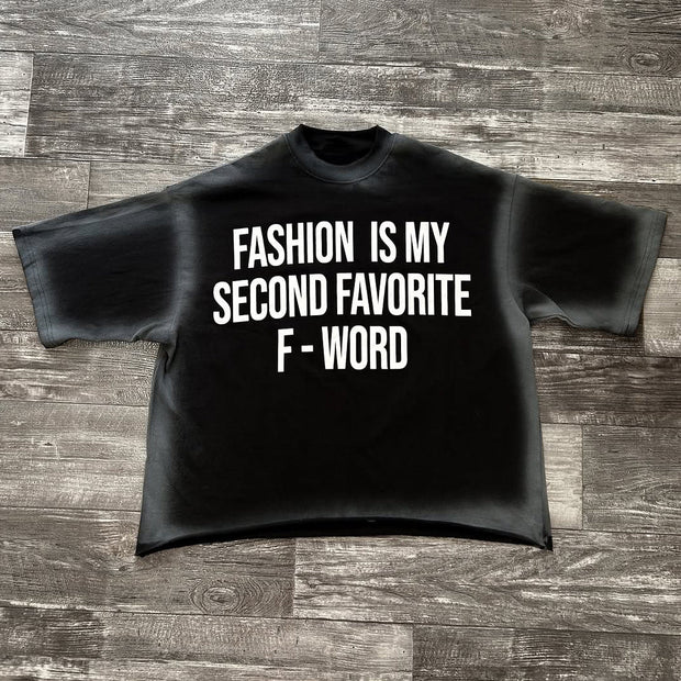 Letter Tie-dye Print Short Sleeve T-Shirt
