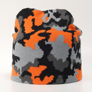 Pullover camouflage jacquard knitted hat warm hat