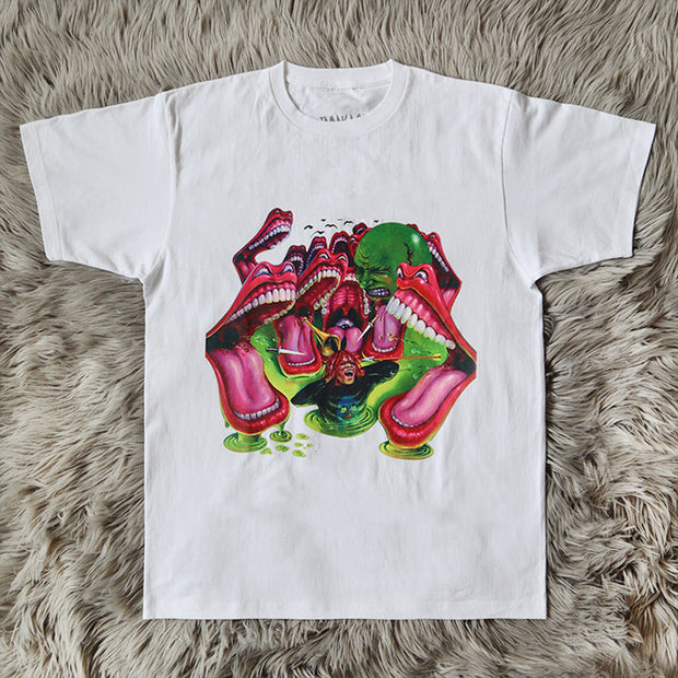 Hip-hop printed casual short-sleeved T-shirt