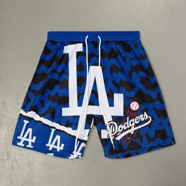 Vintage printed hip-hop trendy shorts