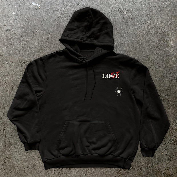 You're Lost Without Me Spider Web Print Hoodies