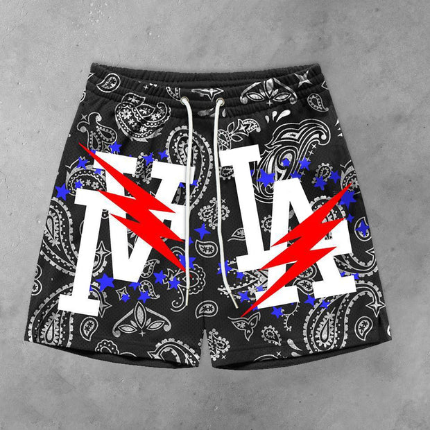 Chic casual preppy printed shorts