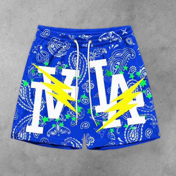 Chic casual preppy printed shorts