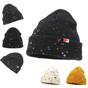 Hand-painted knitted hats fashion big head circumference trend hats to keep warm student couple hedging cold hats
