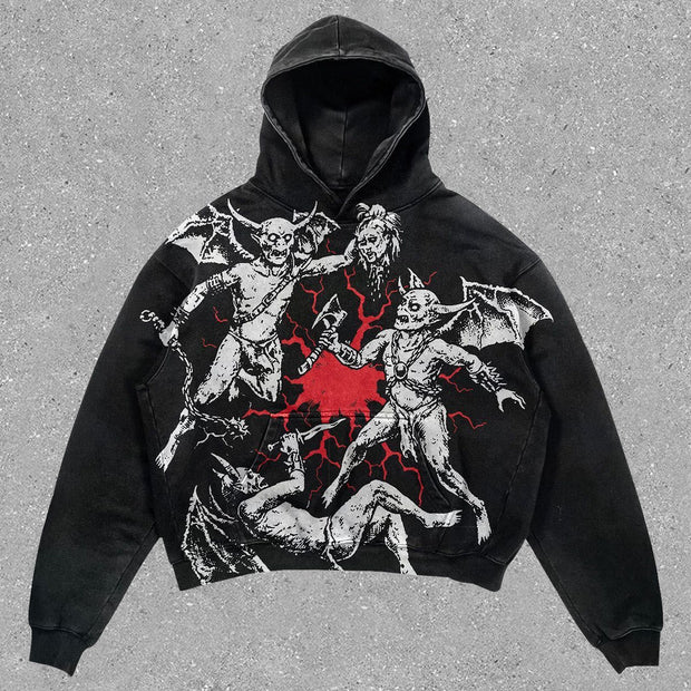 Vintage Devil Character Hoodie