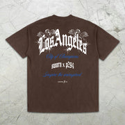 LA Slogan Graphic Print Short Sleeve T-Shirt