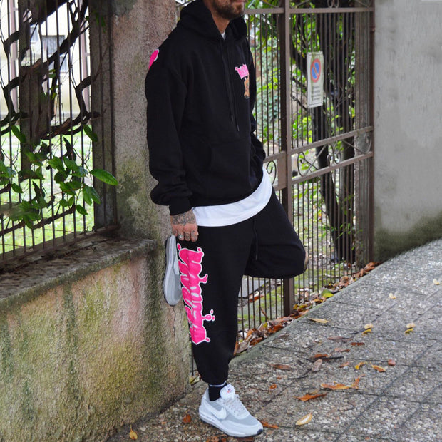 Street style trendy design printed casual trousers