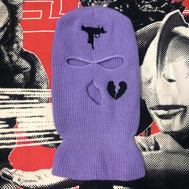 Broken heart street three-hole cap ski mask hat