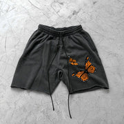 Fashion Retro Grey Street Butterfly Shorts