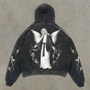 Madonna print oversized hoodie