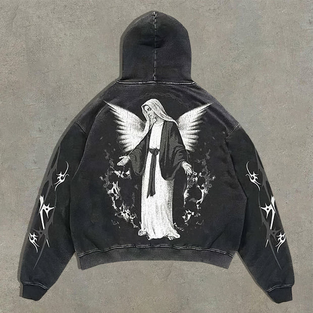 Madonna print oversized hoodie