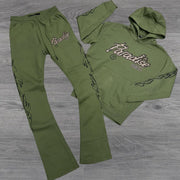 Casual Letter Print Hoodie Sweatpants Set