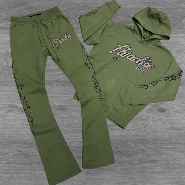Casual Letter Print Hoodie Sweatpants Set