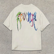 Animal Shape Slogan Graphic Print Short Sleeve T-Shirt