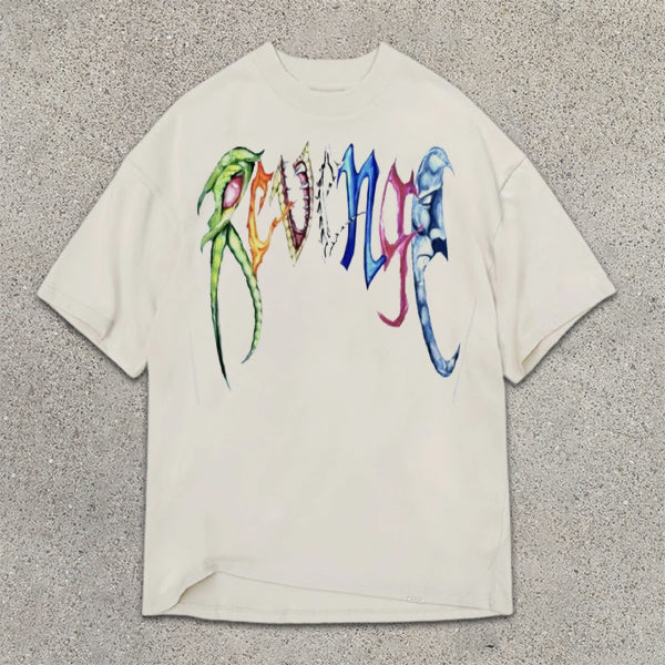 Animal Shape Slogan Graphic Print Short Sleeve T-Shirt