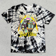 Skull Print Tie-Dye Short Sleeve T-Shirt