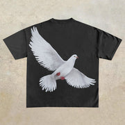 Dove Peace Freedom Casual Short Sleeve T-Shirt