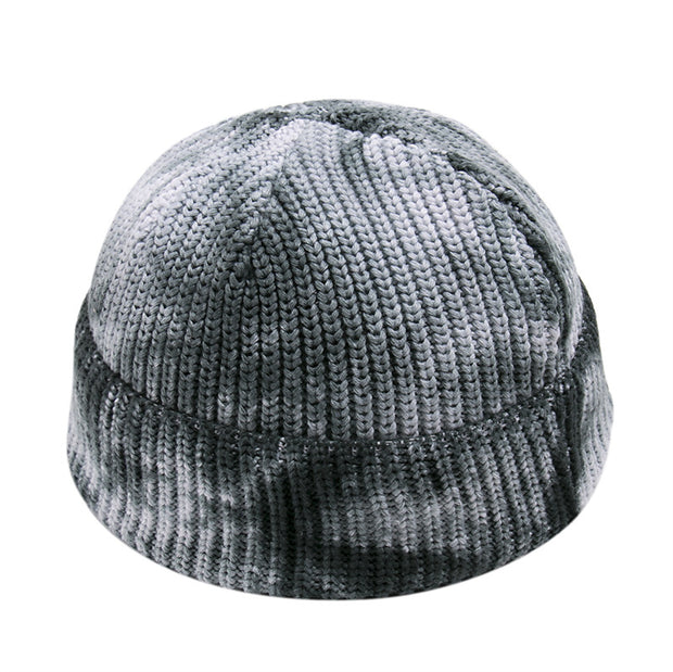 Tie-dye knitted hat hip hop street toe cap