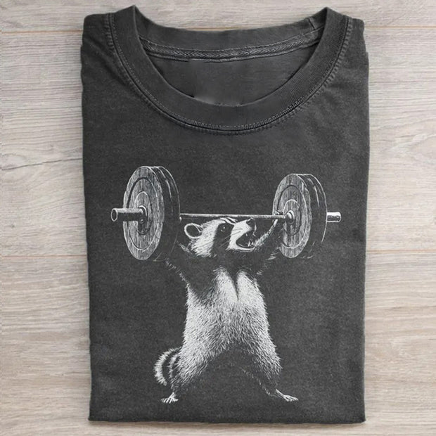 Funny Deadlift Raccoon Meme T-shirt