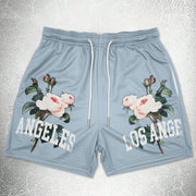 Trendy print track shorts