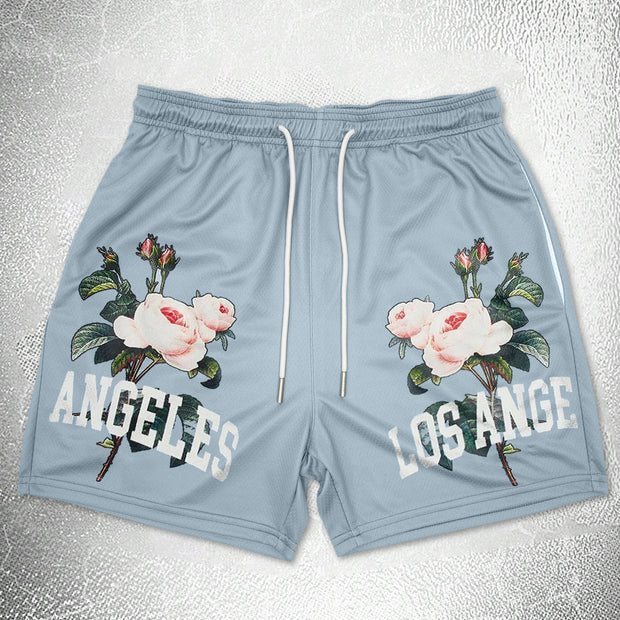 Trendy print track shorts