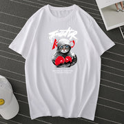 Street style short-sleeved casual loose I-line round neck T-shirt